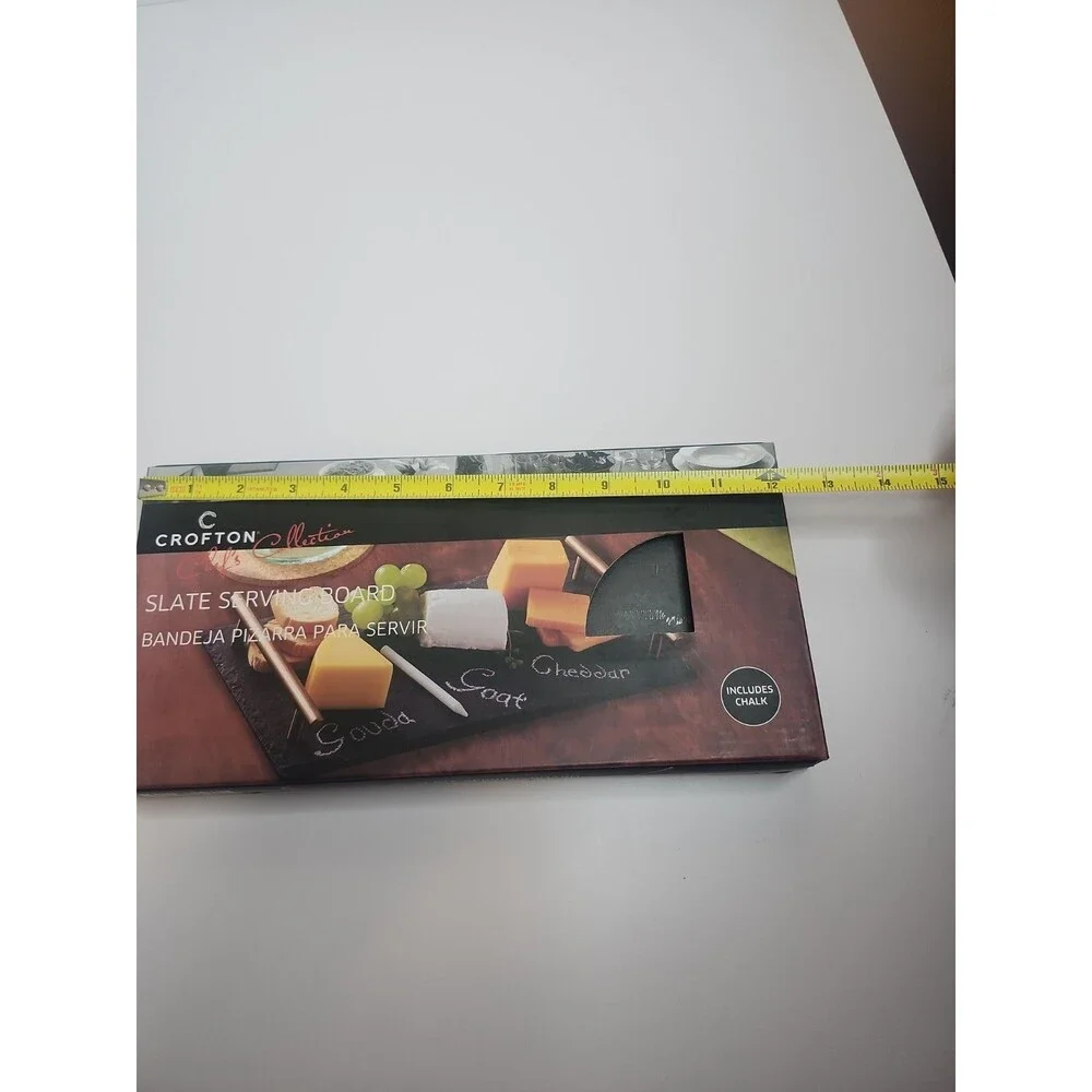 CROFTON Chef's Collection Slate Serving Board Rectangular Chalk NIB Charcuterie